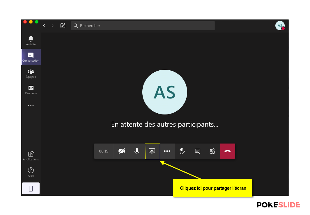 teams conference partager ecran