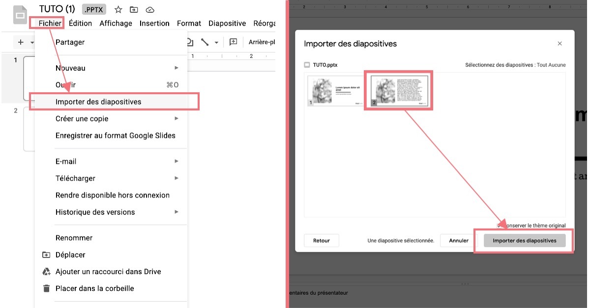 Importer quelques diapositives PowerPoint dans votre présentation Google Slides Importer quelques diapositives PowerPoint dans votre présentation Google Slides