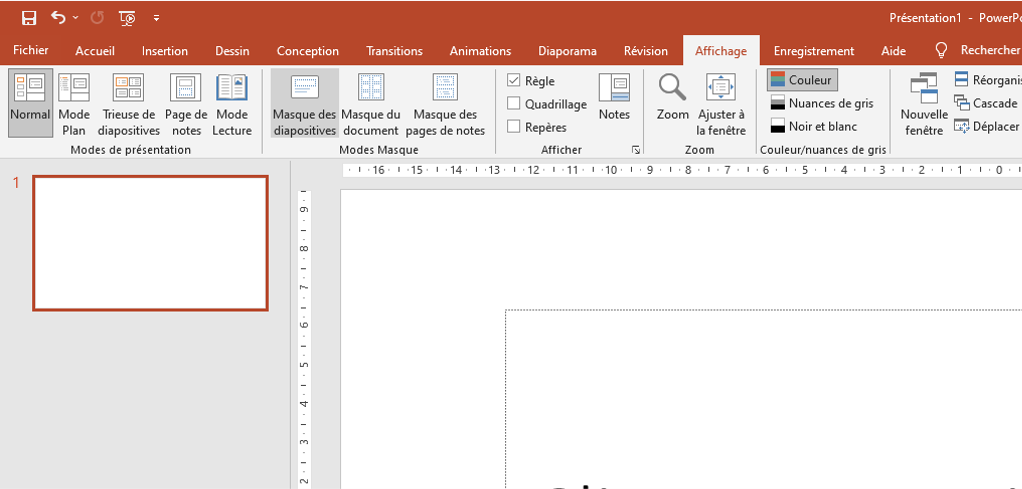 modifier masque PowerPoint