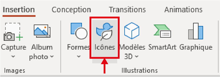 Insérer Icone powerpoint