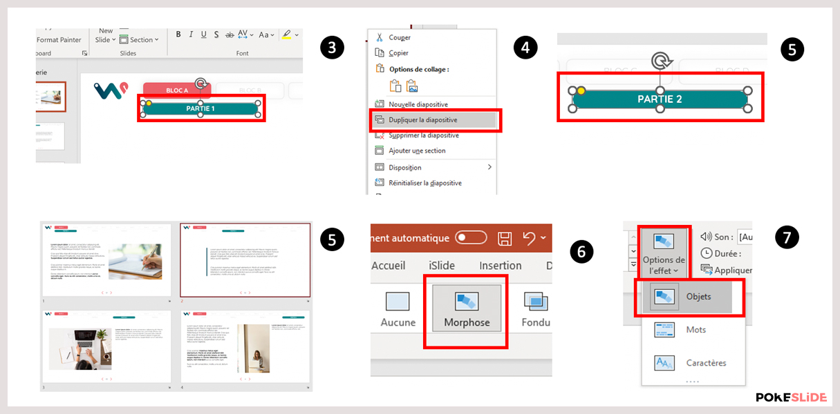 transition morphose exemple powerpoint