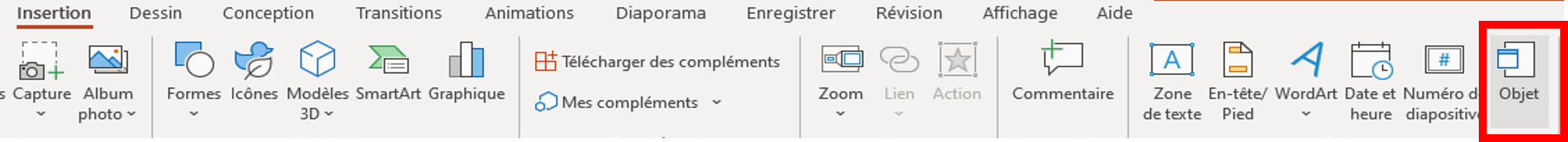 intégrer excel dans powerpoint